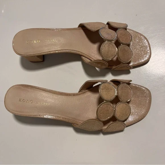 Koko + Palenki Classy Stylish Chic Lively Slide Sandals. Sz 9, Off White - Picture 4 of 8